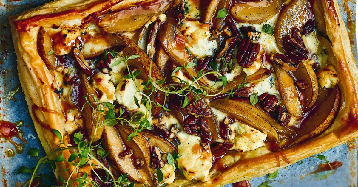 Caramelised Onion, Pear & Blue Cheese Tart